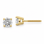 14K Yellow Gold Round Diamond solitaire Stud Earrings - Jewelry Design Gallery of East Windsor