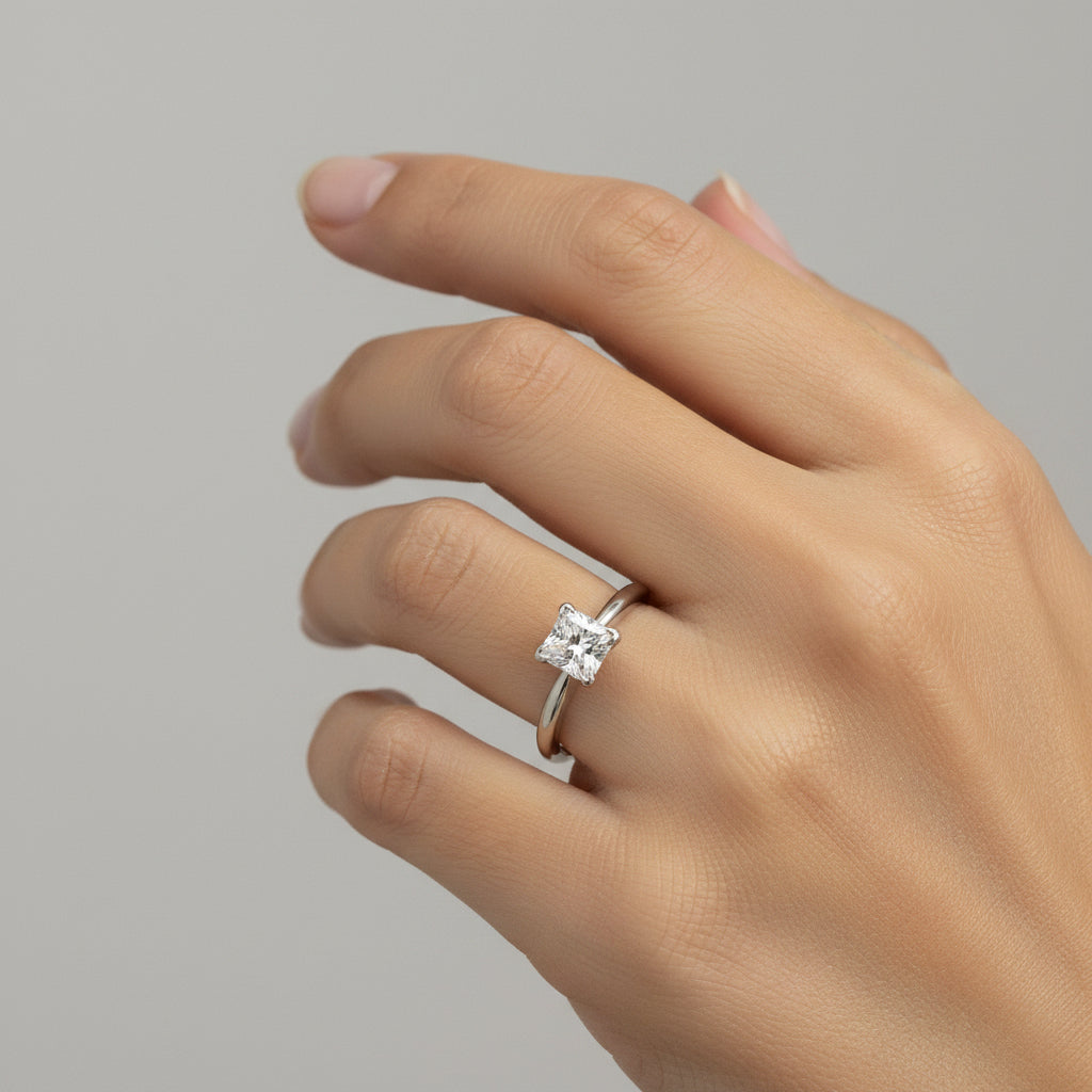 14K Princess Cut Diamond Solitaire Engagement Ring - Jewelry Design Gallery of East Windsor