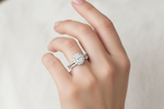 14K White Gold Halo Oval Diamond Wedding Ring Set - Jewelry Design Gallery of East Windsor