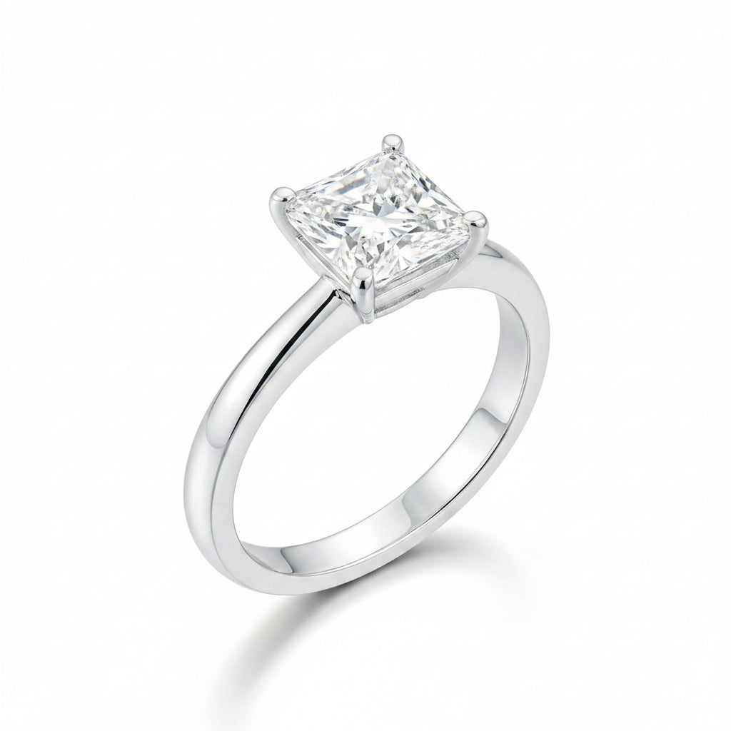 14K Princess Cut Diamond Solitaire Engagement Ring - Jewelry Design Gallery of East Windsor