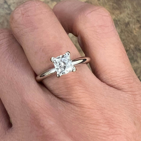 14K Princess Cut Diamond Solitaire Engagement Ring - Jewelry Design Gallery of East Windsor