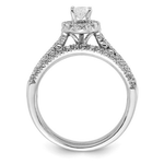 14K White Gold Halo Oval Diamond Wedding Ring Set - Jewelry Design Gallery of East Windsor